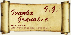 Ivanka Granolić vizit kartica